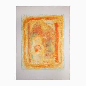 Sami Burhan, Girl with Flowers, Original Lithograph, 1969