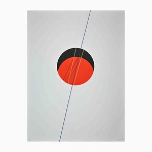 Lorenzo Indrimi, Red Ball, Original Lithograph, 1970