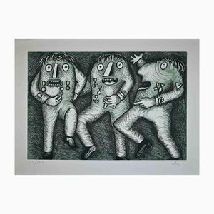 Enrico Baj, The Generals, Original Etching, 1970s