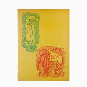 Mino Maccari, I See I Don't See It, Original Linocut, 1951