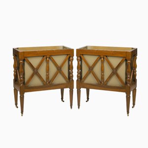 Antique French Walnut Planters, Set of 2