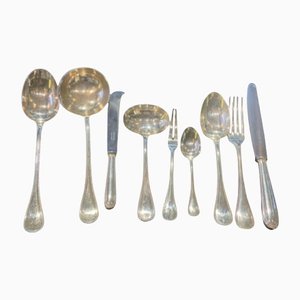 Pearls Silver-Plated Cutlery Set by Christofle, Set of 66