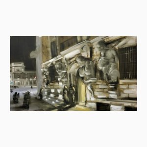 Omenoni, Mystic City Scene, óleo sobre lienzo, 2022