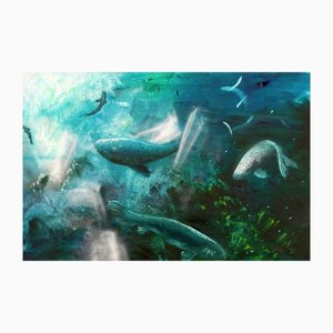 Leibniz Universe 3u, Colorful Underwater Scene, Oil on Canvas, 2016