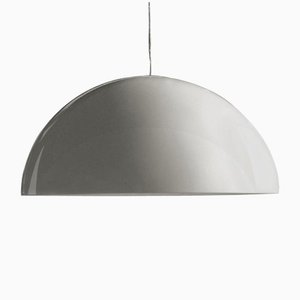 Sonora 493 Painted White Suspension Lamp by Vico Magistretti for Oluce