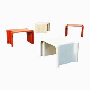 Tables Basses Scagno Mid-Century en Plastique par Stoppino Elco Scorze, Italie, 1970s, Set de 4