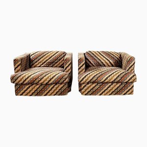 Fauteuils Mid-Century avec Tissu Missoni par Saporiti Italia, Italie, 1980s, Set de 2