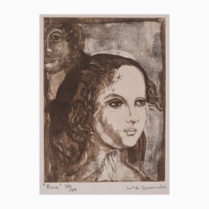 Eva, retrato de una niña, grabado