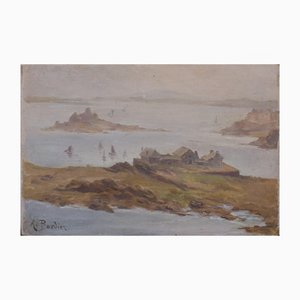 En Plein Air Impressionist Seascape Study, 20. Jh., Öl an Bord