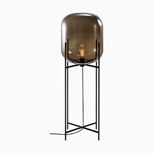 Oda Big in Smoky Grey and Black Floor Lamp by Sebastian Herkner for Pulpo