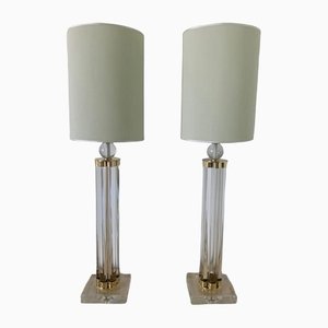 Tischlampen aus Muranoglas & Messing, 2 . Set