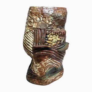 Pottery Stoneware Vase by Eddie Bianchi, 1980s