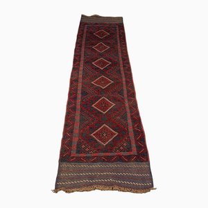 Long Vintage Meshwari Kilim Wool Runner Rug, 1930