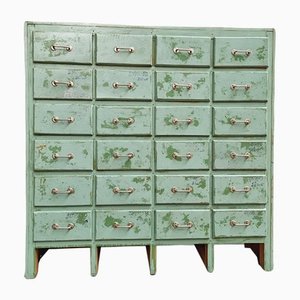Industrial Green Wall Cabinet With Drawers