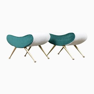 Set of White & Green Stools by Isa Bergamo, 1950s