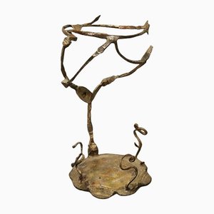 Brutalist Wrought Iron Sculptural Umbrella Stand by Salvino Marsura, Italy, 1960s