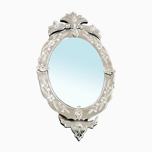 Vintage Murano Oval Wall Mirror, 1930s