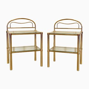 Brass Bedside Tables, 1980s, Set of 2