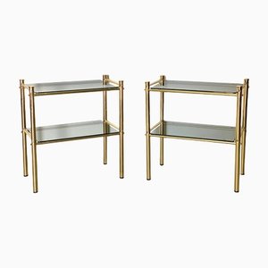 Brass Side Tables, 1980s, Set of 2