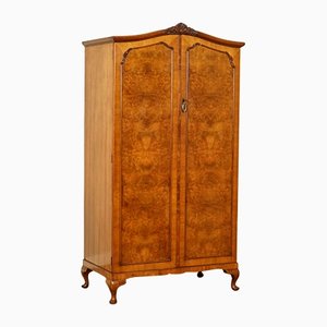 Carved Burr Walnut Double Wardrobe by Alfred Cox, London, 1930s