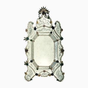 Espejo Bassano antiguo de cristal de Murano de Fratelli Tosi
