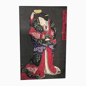 Geisha giapponese, inizio XX secolo, disegno ad inchiostro