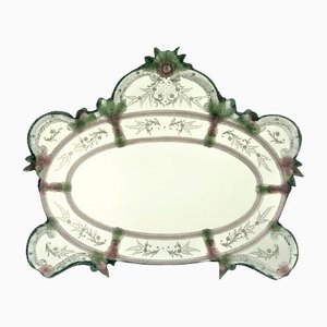 Specchio veneziano "Casteo" in vetro di Murano dei Fratelli Tosi