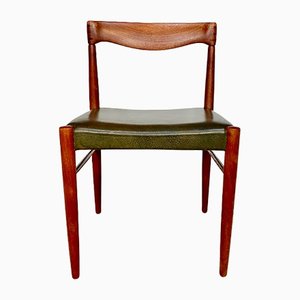 Danish Teak Side Chair with Leather Seat by H.W. Klein for Bramin, 1960s