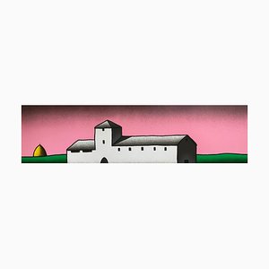 Tino Stefanoni, Casolare rosa, 1990, Serigrafia