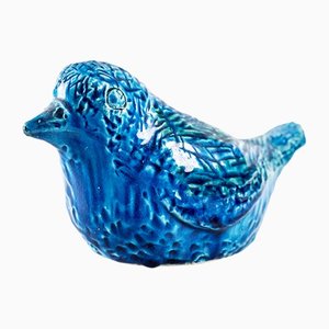 Rimini Blu Bird in Glazed Ceramic by Aldo Londi for Bitossi, 1960s