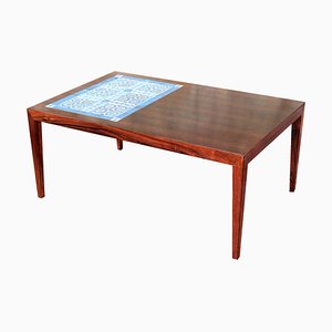 Rosewood and Tiles Coffee Table by Severin Hansen, Denmark, 1960s