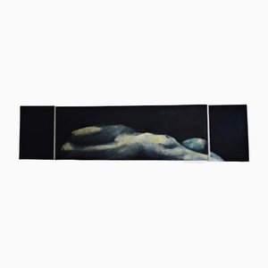 Richard Kaplenig (1963-), Trittico di nudo, olio su tela, set di 3