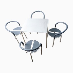 Mid-Century Pelikan Dining Chairs and Pelikan Table from Fritz Hansen, Set of 5