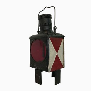 Metal Railway Lantern Candle Lamp, 1920s