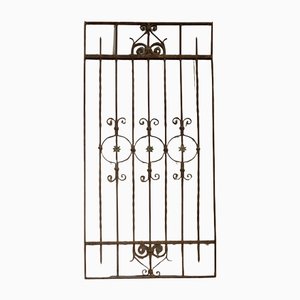 Large Antique Wrought Iron Door or Fence Grille, 1900s