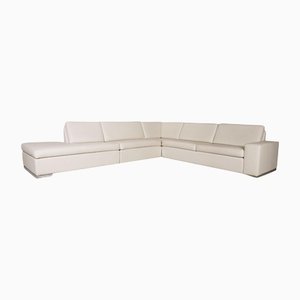 White Leather Conseta Corner Sofa Couch from Cor