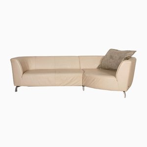 Cream Leather Onda 4-Seat Sofa by Rolf Benz