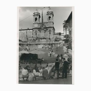 Erich Andres, Roma: Plaza de España, Italia, años 50, fotografía en blanco y negro