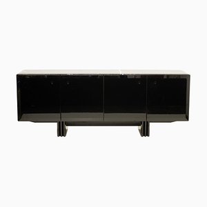 Black Marble Top & Lacquered High-End Sideboard from Furnitans Belgium
