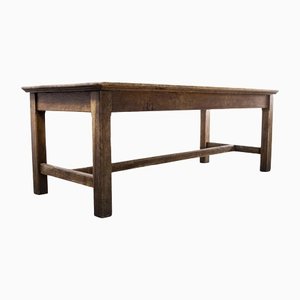 English Rectangular Solid Oak Dining Table, 1930s