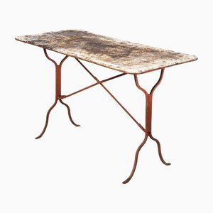 French Rectangular Hand Forged Outdoor Table in Metal, 1940s