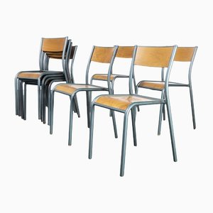 French Mullca Stacking Aqua Model 510 Dining Chairs, 1960s, Set of 8