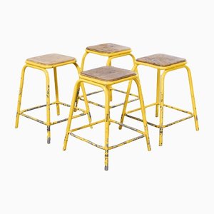 French Industrial Stacking High Stools from Mullca, 1950s, Set of 4