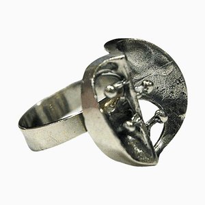 Brutalist Silver Ring from Örneus Guldsmeds AB, Sweden, 1970