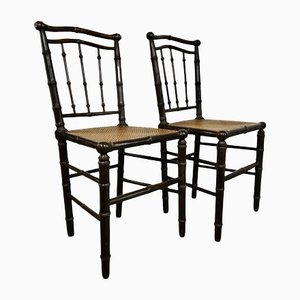 Vintage Faux Bamboo Dining Chairs, Set of 2
