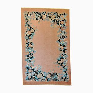 Light Pink Floral Chinese Deco Nichols Rug, 1920s