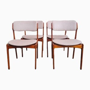 Teak Model 49 Dining Chairs by Erik Buch for Oddense, Denmark, 1960s, Set of 4