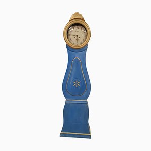 Horloge Mora Bleue avec Motif Étoile Dorée, Suède, 1800s