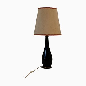 Mid-Century Table Lamp in Glass & Fabric from Stilnovo, 1950s