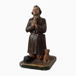 San Rocco Carved Wooden Sculpture